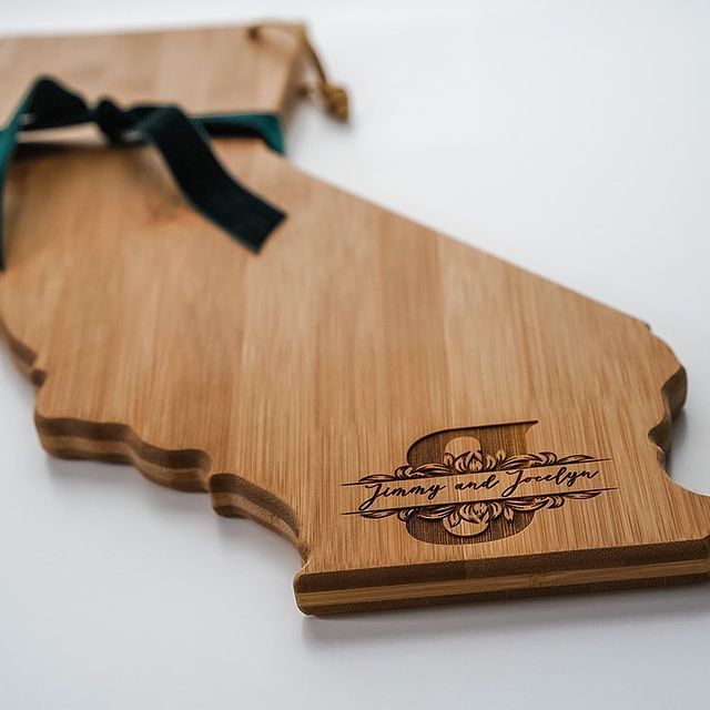 Custom engraved serving board by JoopJoop Designs